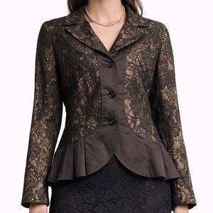 Teenflo Peplum lace Blazer office attire